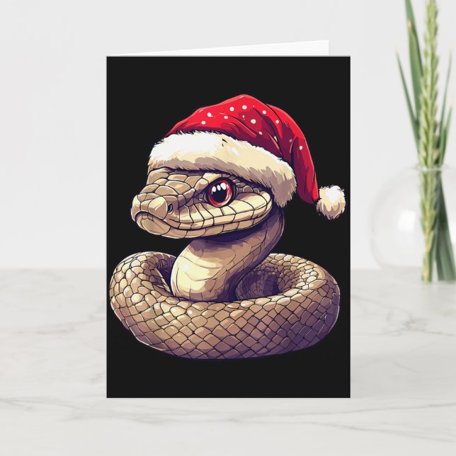 Tarjeta Funny Xmas Snake Lovers Christmas Pajama Snake San (Anverso)