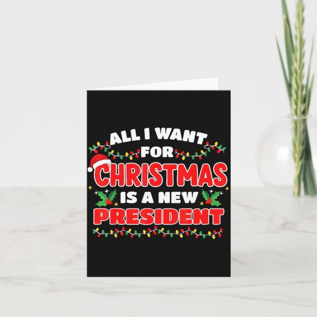 Tarjeta Funny Xmas Tee All I Want For Christmas Is A New P (Anverso)
