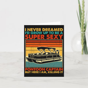 Tarjeta Funny Y Pontoon Captain Boating Men Motor Bo