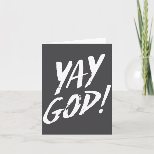 Tarjeta Funny Yay God Graphic Jesus Christian Religion Gif (Anverso)