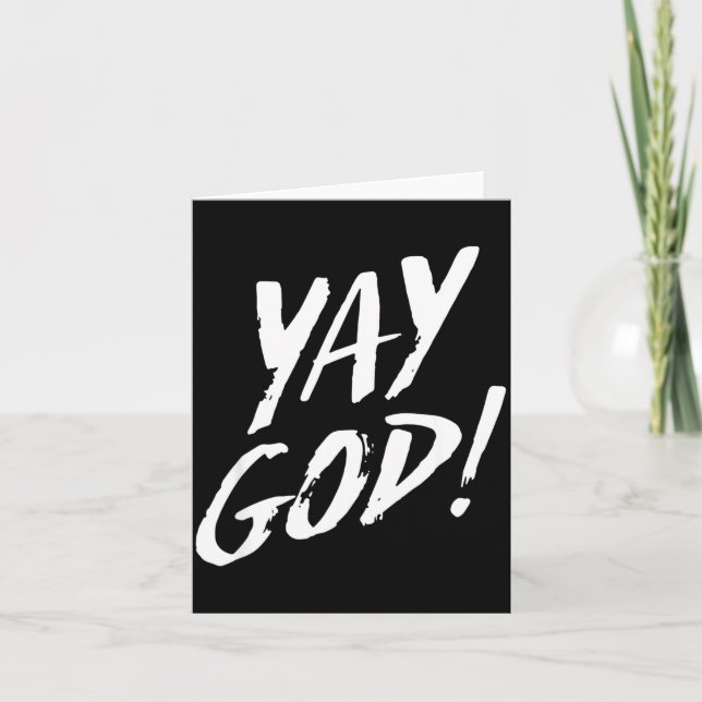Tarjeta Funny Yay God Graphic Jesus Christian Religion Gif (Anverso)