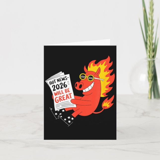 Tarjeta Funny Year Of The Horse – Chinese Zodiac New Year  (Anverso)