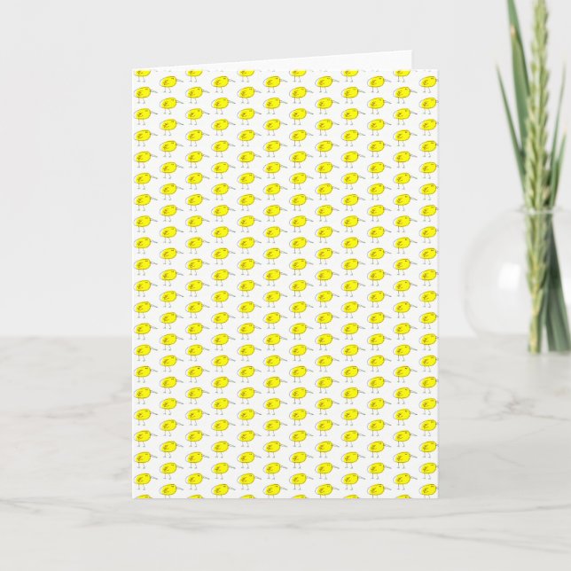 Tarjeta Funny Yellow Birds Doodle (Anverso)