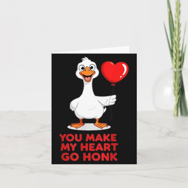 Tarjeta Funny You Make My Heart Go Honk Matching Valentine (Anverso)