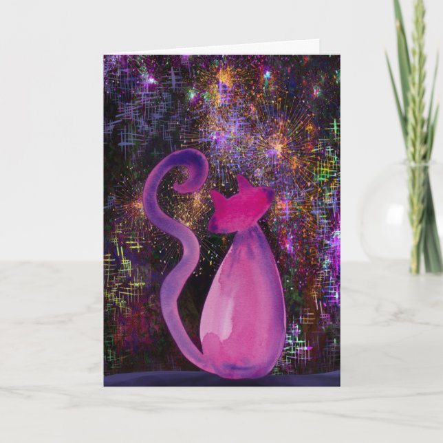 Tarjeta Fur-Ever in Our Hearts Cat Sympathy Card (Anverso)