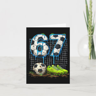 Tarjeta Fútbol 67 seis siete divertido gen alfa meme goteo