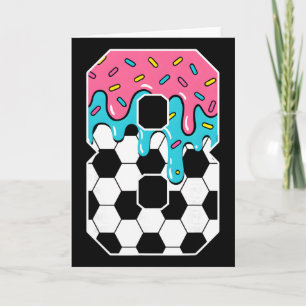 Tarjeta Fútbol 8 años helado goteo juventud 8 cumpleaños