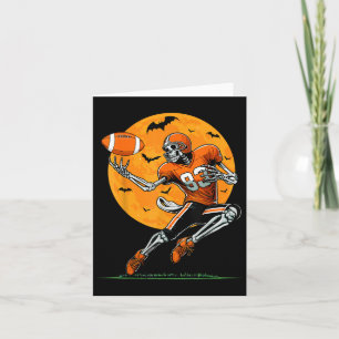 Tarjeta Fútbol Americano Esqueleto Chicos Halloween Fútbol