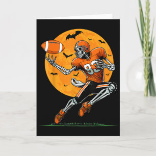 Tarjeta Fútbol Americano Esqueleto Chicos Halloween Fútbol