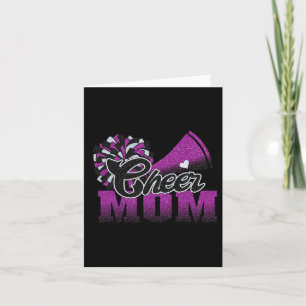 Tarjeta Fútbol anima a mamá morado negro pom leopard