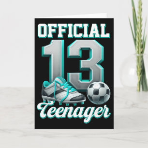 Tarjeta Fútbol chico cumpleaños 13 años trece oficial