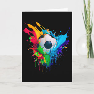 Tarjeta Fútbol Colorido Genial Salpicaduras de Amor Arte d