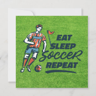 Tarjeta Fútbol comer dormir fútbol repetir