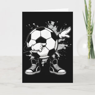 Tarjeta Fútbol con dab Ll Divertidos chicos hombres mujere