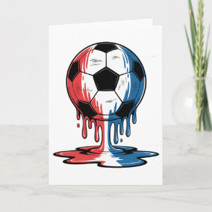 Tarjeta Fútbol con goteo de helado 4 de julio niños chicos