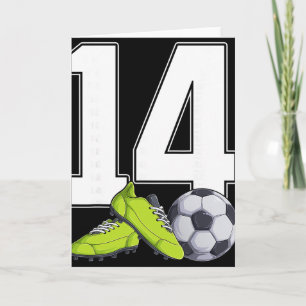 Tarjeta Fútbol Cumpleaños 14 Footller Chicos 14 Años 