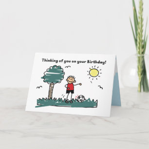 Tarjeta Fútbol Cumpleaños a niño Afuera Figura
