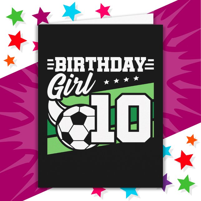 Tarjeta Fútbol de 10 años Chica por décimo cumpleaños (Subido por el creador)