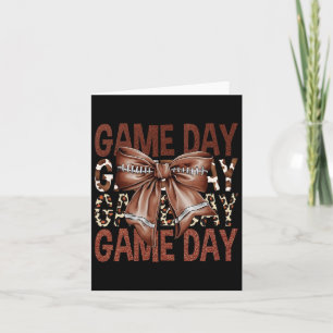 Tarjeta Fútbol de Día de Juego Bow Leopardo Mujeres Niñas