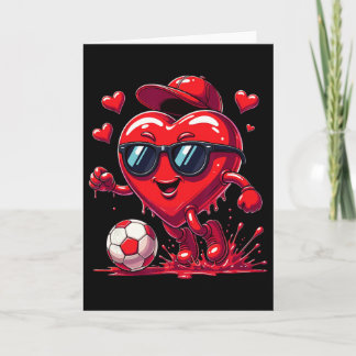 Tarjeta Fútbol de San Valentín Corazón Goteo Deporte Amor