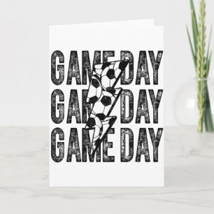 Tarjeta Fútbol día del juego Rayo Fútbol Mamá Papá Niño 
