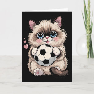Tarjeta Fútbol divertido Birman Solo chica que ama a los g