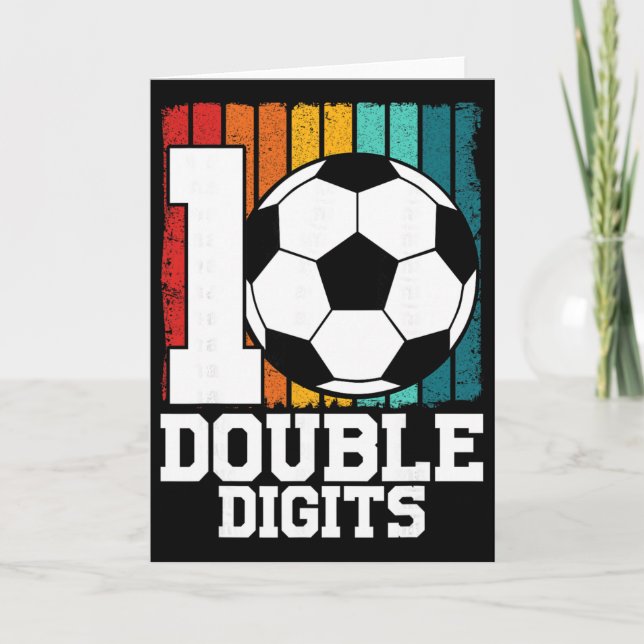 Tarjeta Fútbol Doble Dígitos 10 años - 10º Cumpleaños  (Anverso)