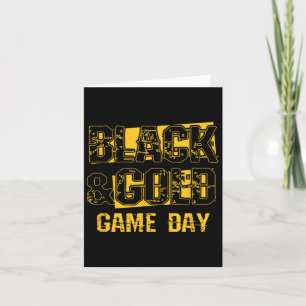 Tarjeta Fútbol Escolar del Día De Los Camisas Negras Y Oro