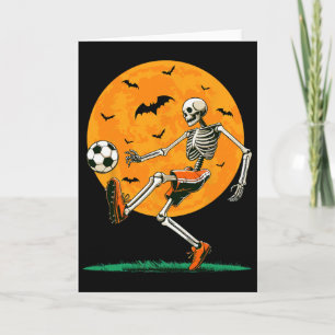 Tarjeta Fútbol Esqueleto Espeluznante Fútbol Chico Hallowe
