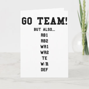 Tarjeta Fútbol Fantástico Divertido - Vamos Equipo