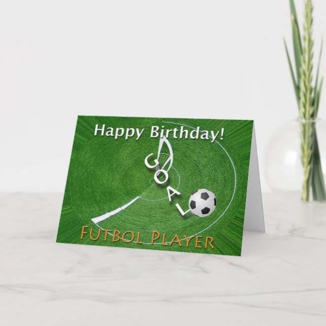 Tarjeta Futbol Futbol Feliz Cumpleaños Jugador (Anverso)