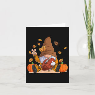 Tarjeta Fútbol Gnome Thankding Autumn Fall Season Boy