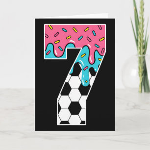 Tarjeta Fútbol helado de 7 años goteo juventud 7 cumpleaño