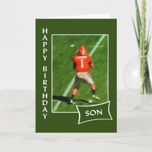 Tarjeta Fútbol - Hijo feliz de cumpleaños (Anverso)