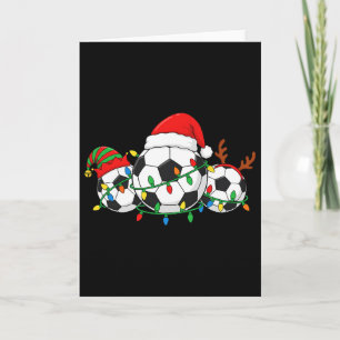 Tarjeta Fútbol jugador de Navidad sombrero de Santa Navide