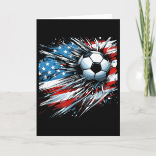 Tarjeta Fútbol Ll 4 De Julio Niños Bandera Americana Patri