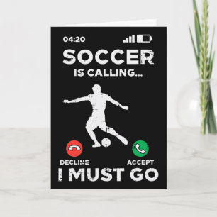 Tarjeta Fútbol llamando Debo ir divertido Entrenador de fú