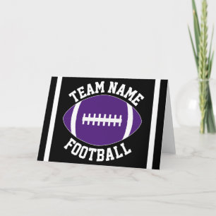 Tarjeta Fútbol Morado Nombre/Texto Personalizado de Equipo