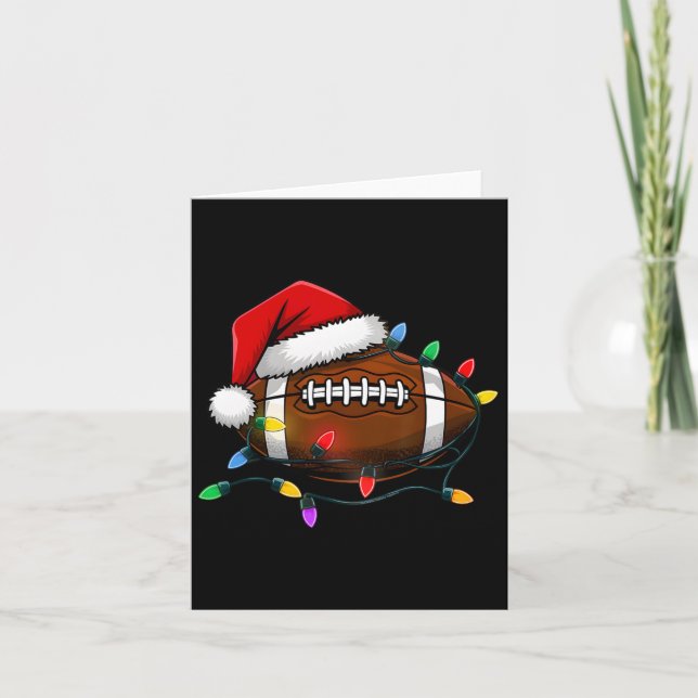 Tarjeta Fútbol navidad Con Navidades De Santa Hat (Anverso)