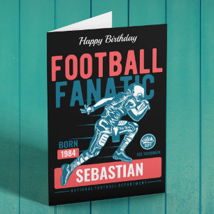 Tarjeta Fútbol personalizado Fanatic Retro Cumpleaños