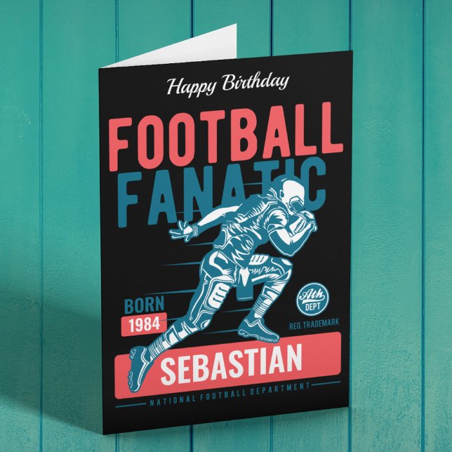 Tarjeta Fútbol personalizado Fanatic Retro Cumpleaños (Subido por el creador)