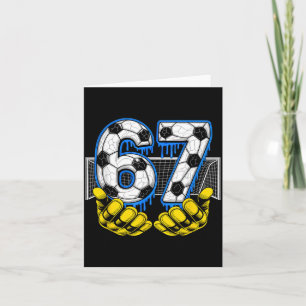 Tarjeta Fútbol Seis Siete 67 Divertido Meme de Gen Alpha