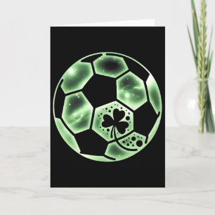 Tarjeta Fútbol trébol de la suerte Shamrock irlandés Día d