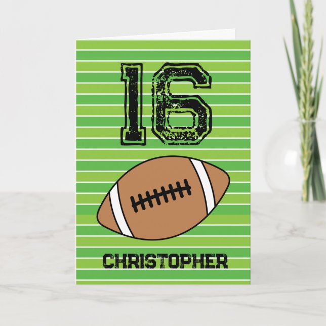 Tarjeta Fútbol Verde 16º cumpleaños (Anverso)
