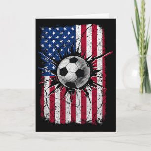 Tarjeta Fútbol Vintage 4 De Julio Hombres Bandera American