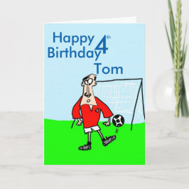 Tarjeta Futbolista personalizado en el campo con goles det