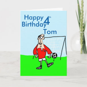 Tarjeta Futbolista personalizado en el campo con goles det