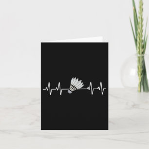 Tarjeta Futbolistas Del Badminton Heartbeat Pulse Love Bad