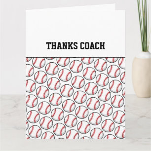Tarjeta Futbolistas del equipo de béisbol GRACIAS COACH Bl