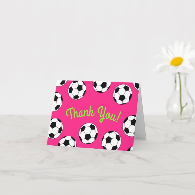 Tarjeta Futbolistas Deportes Cumpleaños Fiesta Rosa Gracia (Planta pequeña)